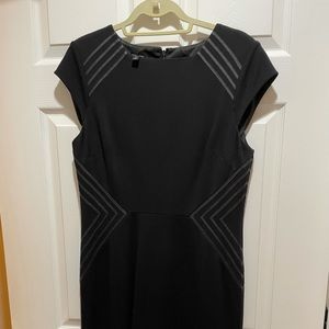 Great black LBD with leather detail